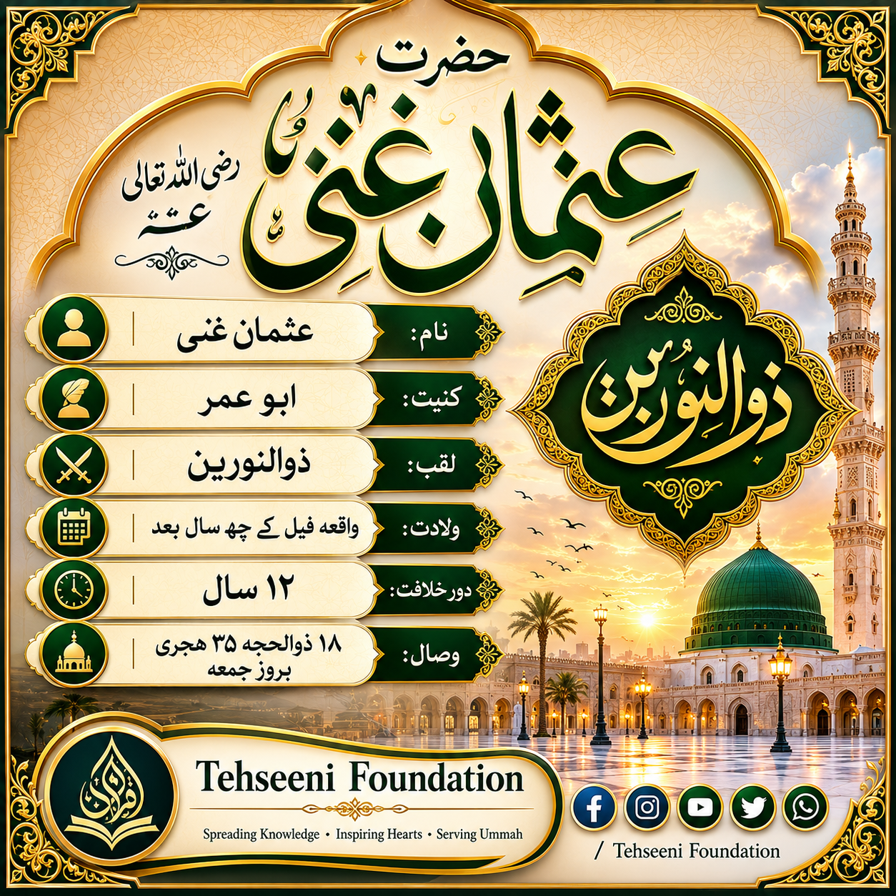Hazrat Usman e Ghani Radiyallahu Anhu